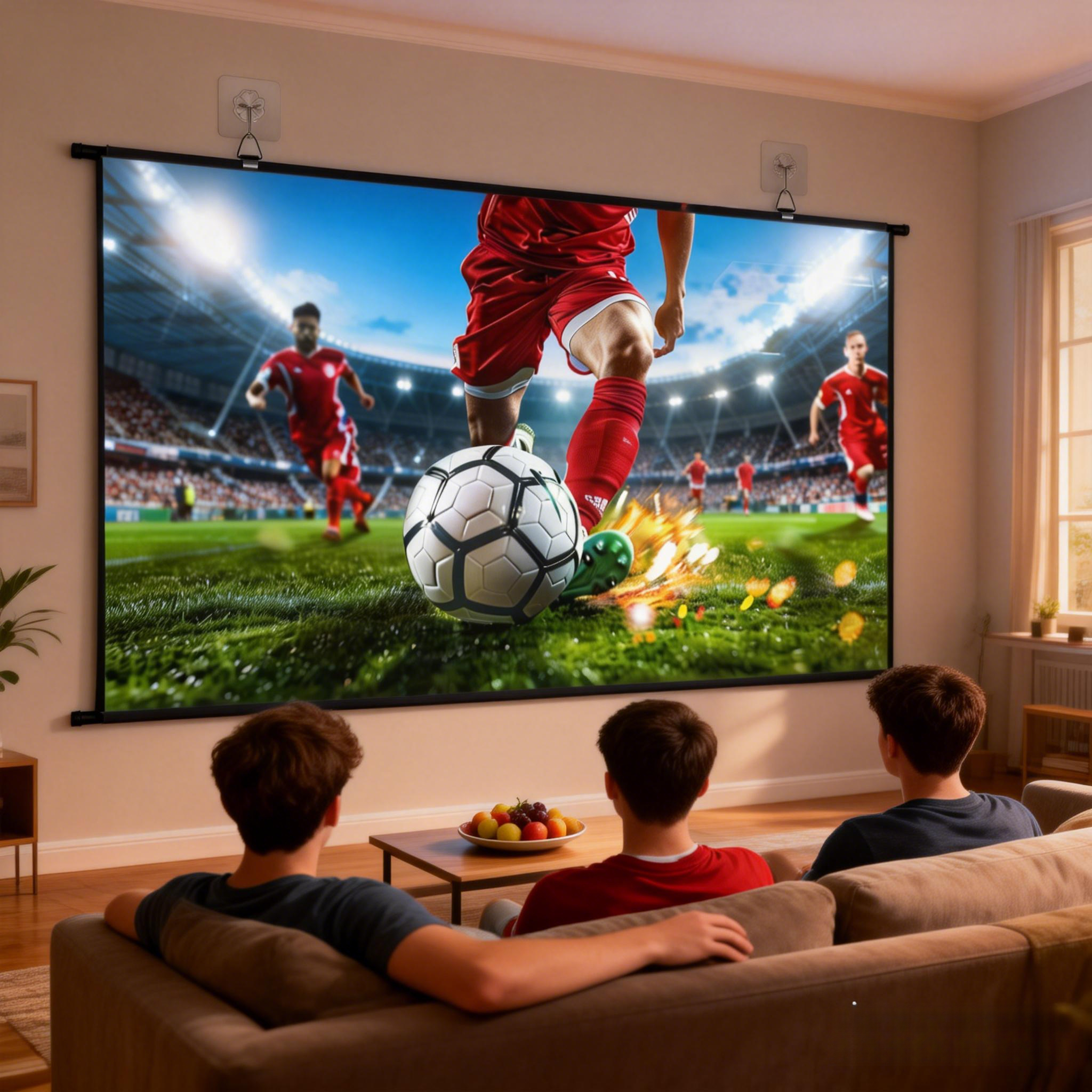 Home Cinema Blanc - XIAOHUI Projector Screen Wall Mounted 60-133