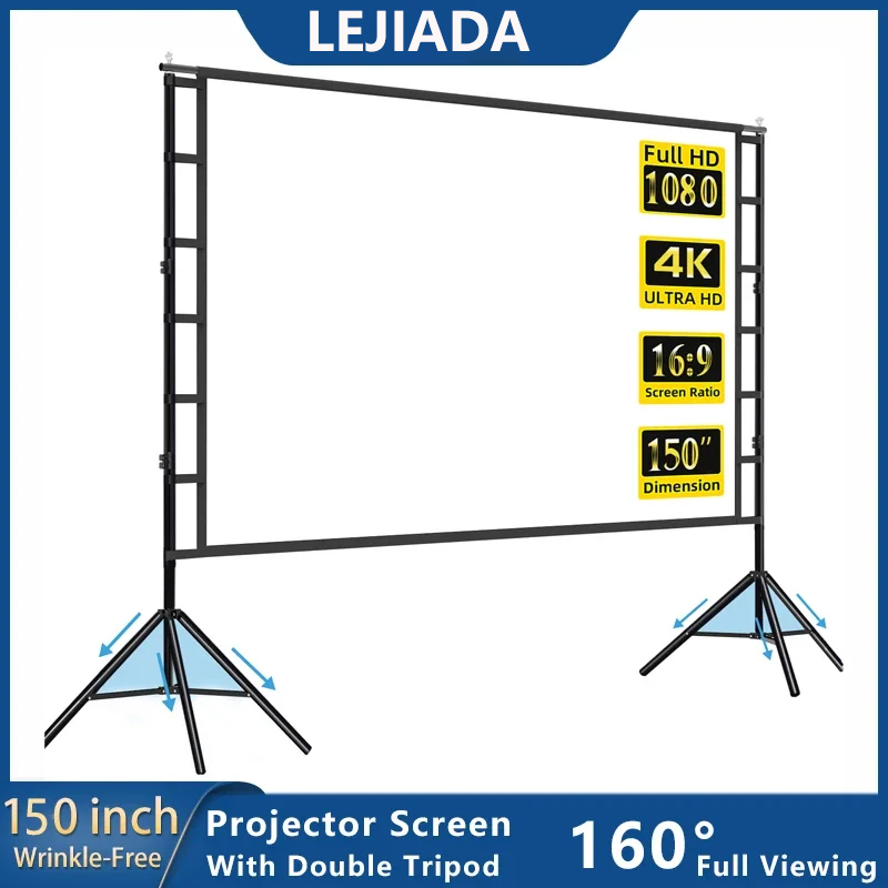 LEJIADA Projector Screen With  - Home Cinema Blanc บทวิจารณ์และราคา