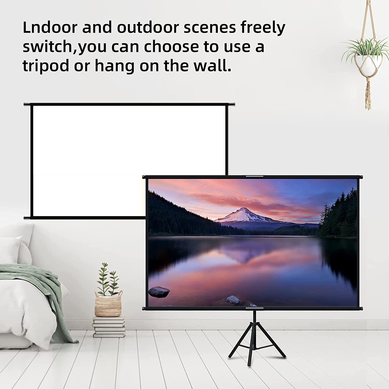VEIDADZ Projector Screen With  - Home Cinema Blanc บทวิจารณ์และราคา