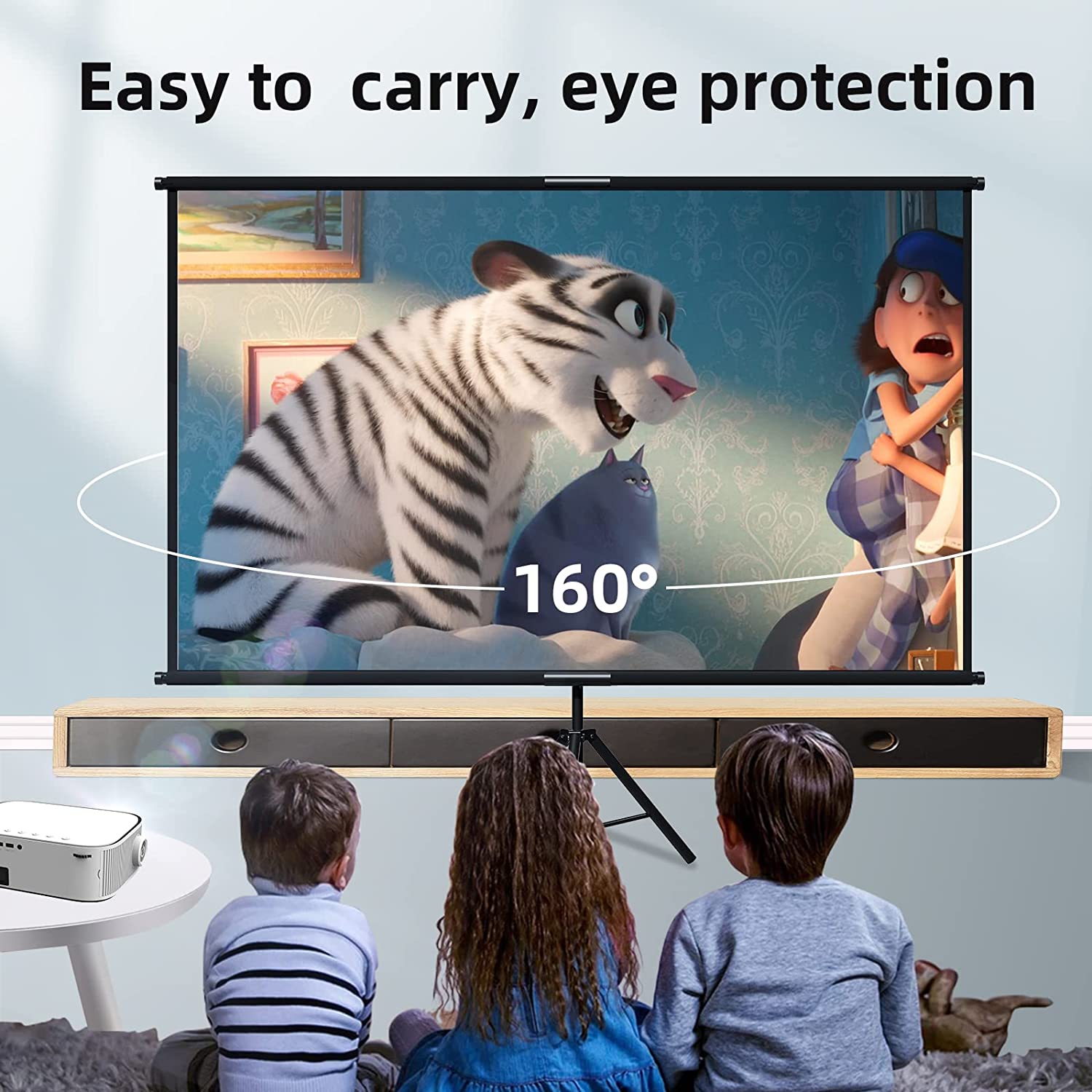 VEIDADZ Projector Screen With  - Home Cinema Blanc บทวิจารณ์และราคา