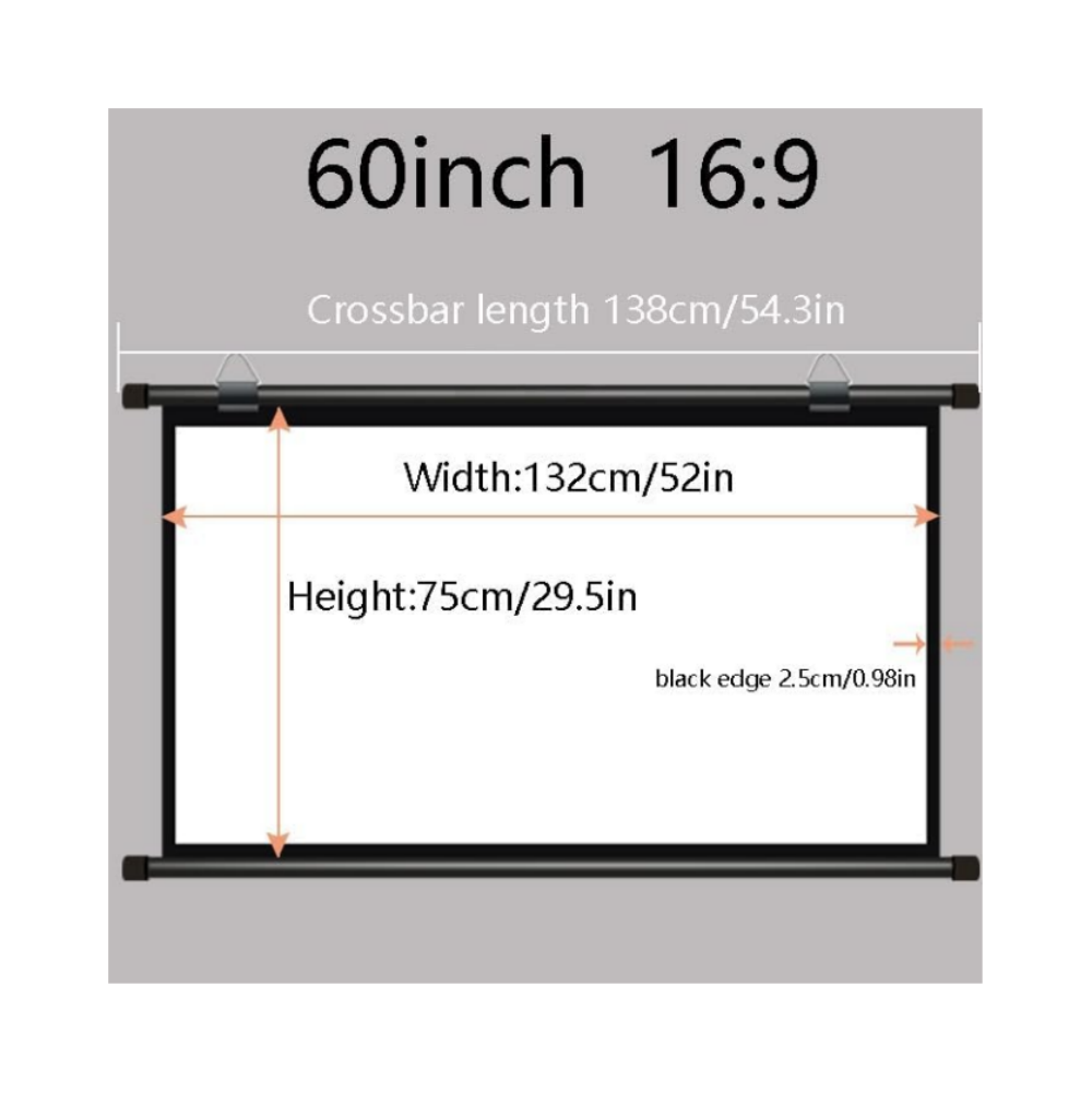 60-inch 16:9 foldable anti-wri - Home Cinema Blanc บทวิจารณ์และราคา