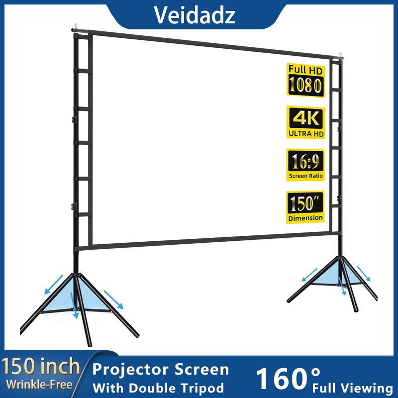 VEIDADZ Projector Screen With  - Home Cinema Blanc บทวิจารณ์และราคา