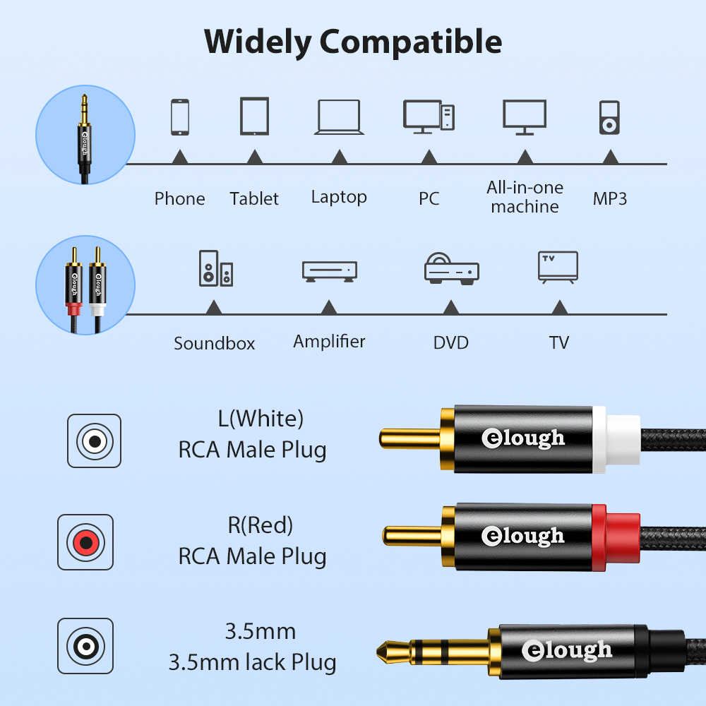 Elough RCA Cable AUX RCA Speak - Home Cinema Marantz บทวิจารณ์และราคา