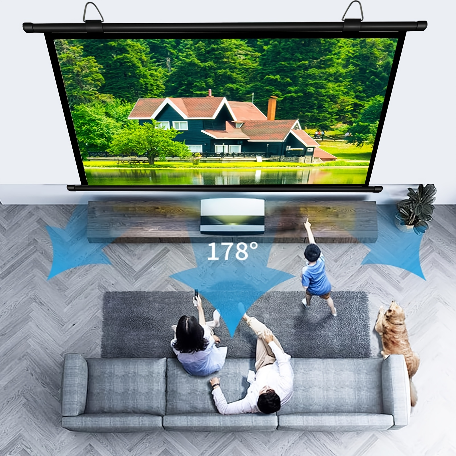 XIAOHUI Projector Screen Wall  - Home Cinema Blanc บทวิจารณ์และราคา