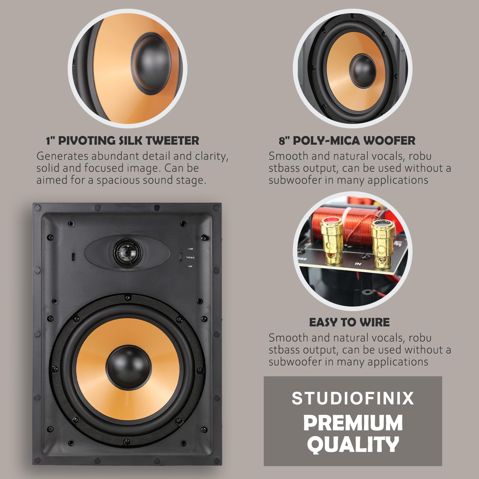 STUDIOFINIX 8 Inch 2 Way In Wa - Home Cinema Blanc บทวิจารณ์และราคา