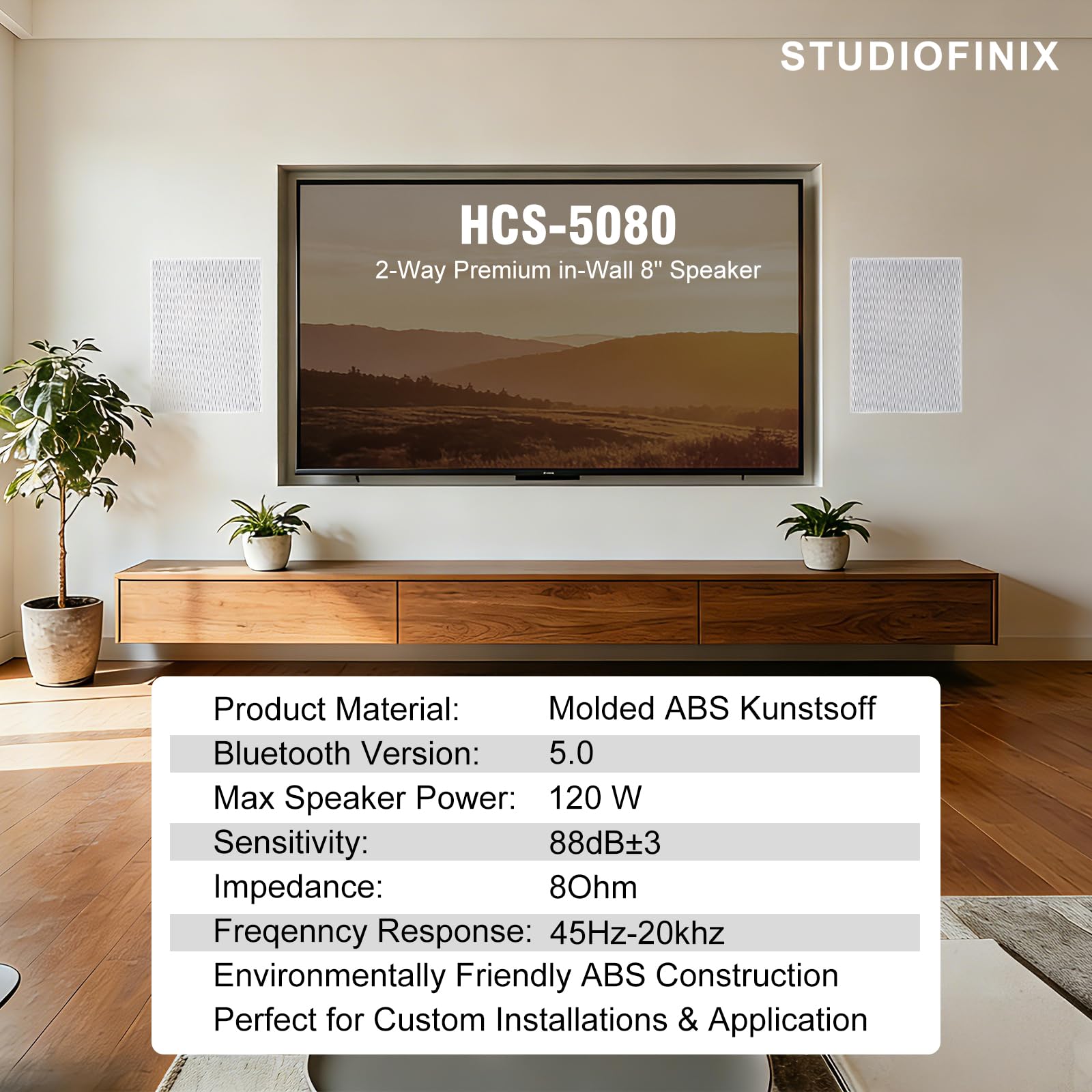 STUDIOFINIX 8 Inch 2 Way In Wa - Home Cinema Blanc บทวิจารณ์และราคา