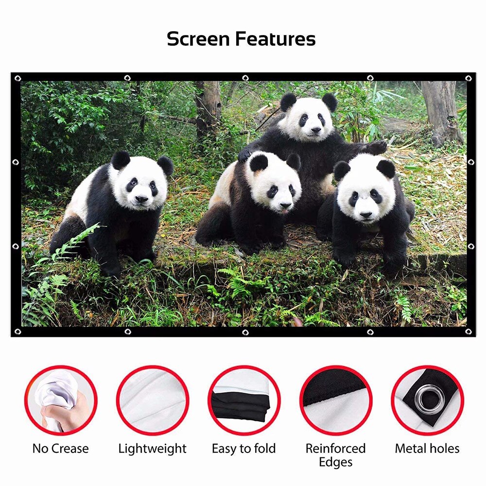 60 100 120 150Inch Simple Fold - Home Cinema Blanc บทวิจารณ์และราคา