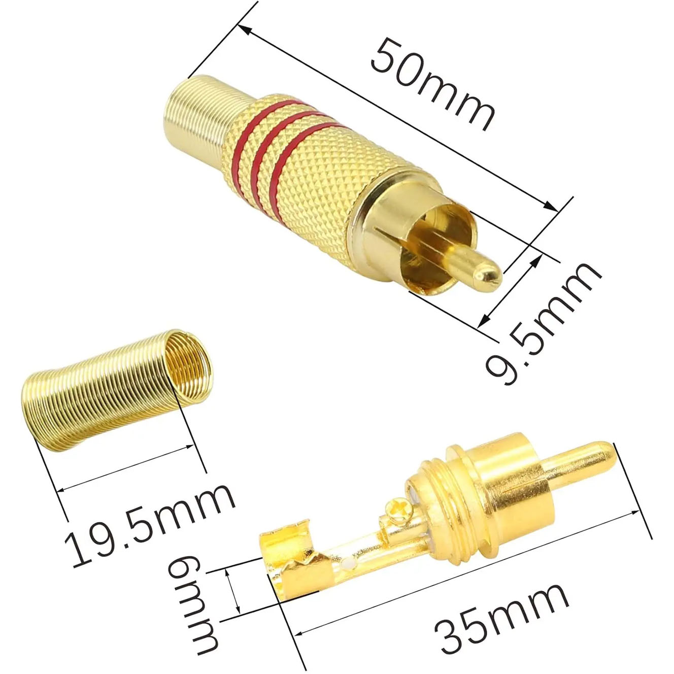 4PCS RCA Plug Gold Plated Sold - Home Cinema Marantz บทวิจารณ์และราคา