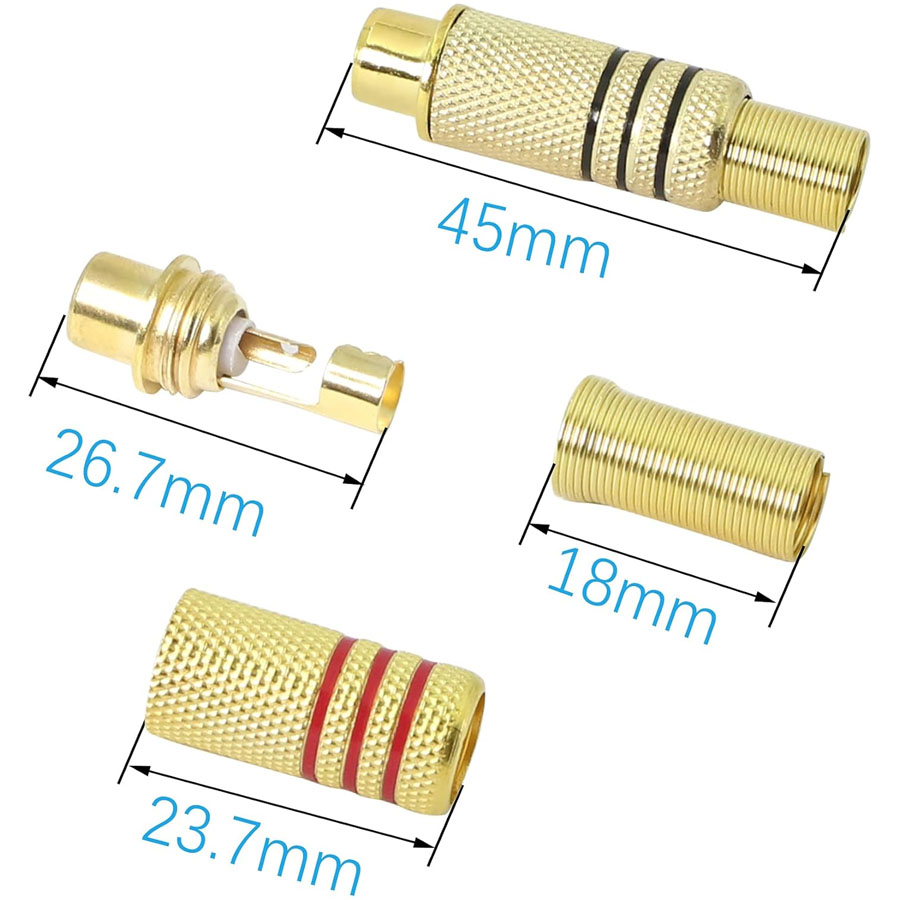 4PCS RCA Plug Gold Plated Sold - Home Cinema Marantz บทวิจารณ์และราคา
