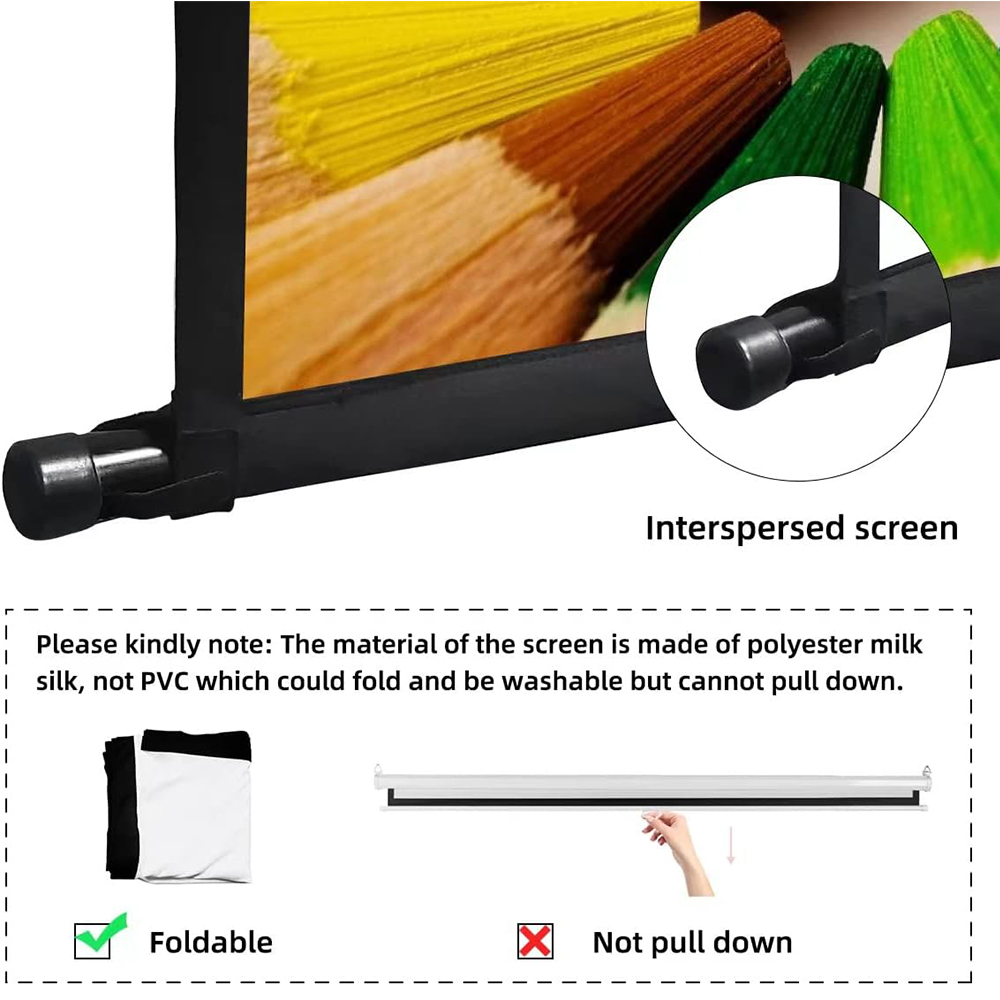 VEIDADZ Projector Screen With  - Home Cinema Blanc บทวิจารณ์และราคา